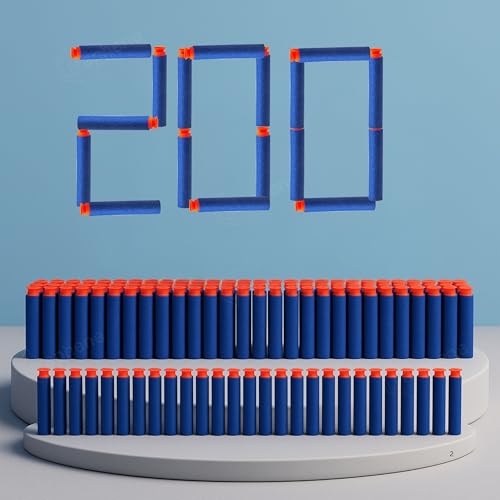 Image of GRAPHENE 200 Pcs Hard Bullets Darts for Toys Guns Sticky Safe Hollow Refill Darts Set Compatible with Hot Fire Nerf N-Strike & Blaze Storm Blaster Strike Elite Gun Target Game for Kids