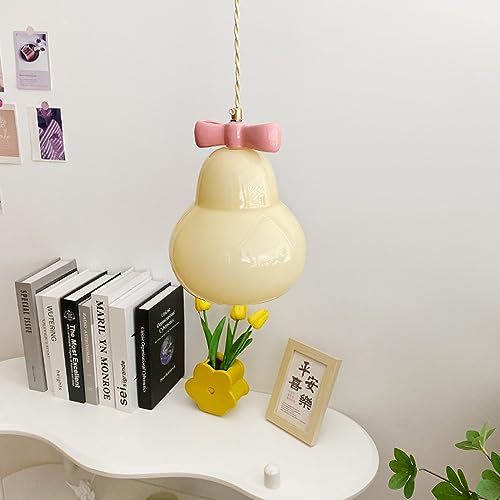 Lámpara colgante de cristal blanco con lazo para habitación infantil y estilo nórdico 4