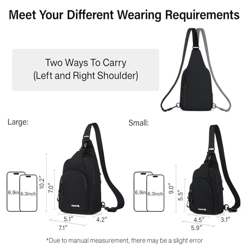 Hanke Crossbody Sling Bag for Women Men, Casual Cross Body Sling Bags, Lightweight Chest Bag for Outdoor Hiking Travel3