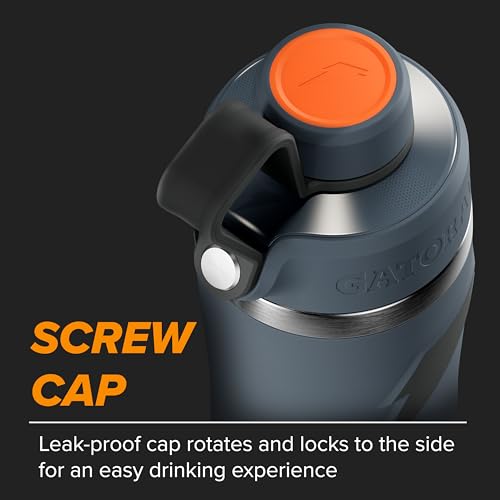 Gatorade 'Overtime' 32oz Stainless Steel Water Bottle, Twist Cap, Grey - Image 4