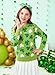 IIMMER Irish St. Patrick's Day Big Girls Classic Clover Cozy Knit Jumper Crew Neck Long Sleeve Warm Sweater Light Green 9-10 Years