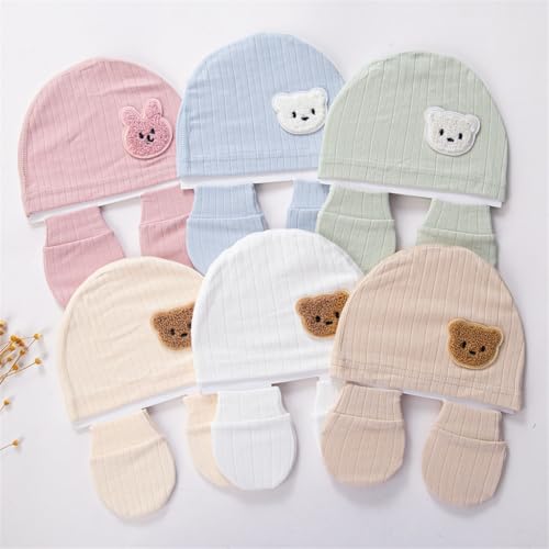 Soft & Breathable Newborns Baby Mittens & Turban Hat Cotton Gloves & Hat Essential Warmth and Protections4