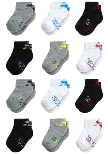 Comparativas de Mesas precio los mejores 10. 33 New Balance - Calcetines para beb y ni o, paquete de 12 calcetines de corte de cuarto (beb /beb ), Logotipo blanco/gris., 12-24 Meses