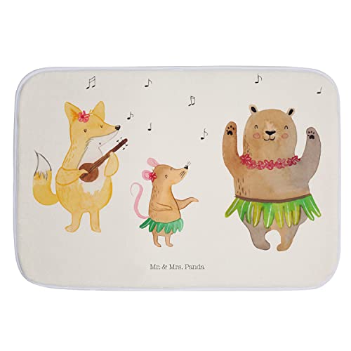 Mr. & Mrs. Panda Badvorleger Waldtiere Aloha - Geschenk, Badteppich, Lachen, Duschmatte, Tiermotive,...