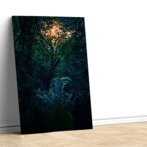 Tableau décoratif toile imprimée forêt et soleil levant grand format - 4