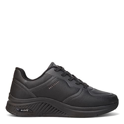 Skechers Skechers Women's Street, Arch Fit: S-Miles - Mile Makers Sneaker - Wide Width Black 8 W