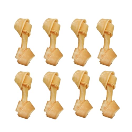 Mumoo Bear 100% Natural Chew Bone Dog Bone Special 5 cm x 8 Pieces Made of Pressed Cowhide Knotted Chew Bones for Puppies and Small Dogs Quality Chewing Item without Chemicals