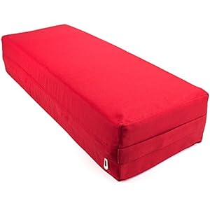 Crown Sporting Goods Large 26-Inch Yoga Bolster and Meditation Pillow, Red