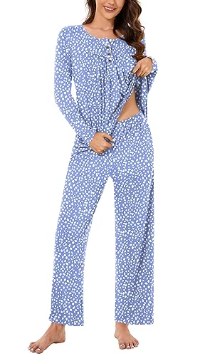 Bestbee Women's Pajama Set, 2 Piece Lounge Outfits Sleepwear Fall Long Sleeve Long Pant With Pockets Ladies Pjs3