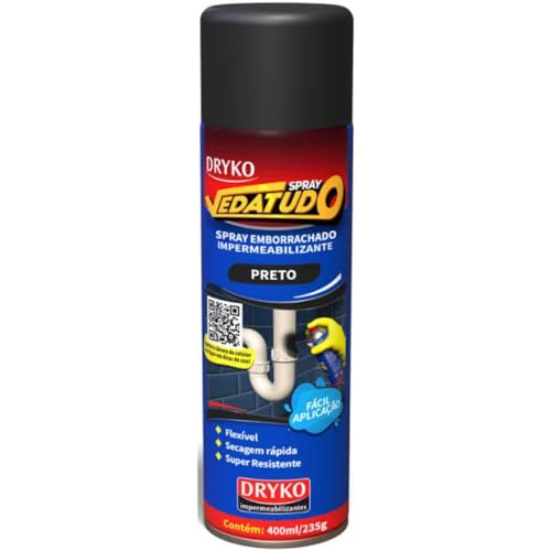 Spray Impermeabilizante Veda Tudo Preto - Repara telha cano