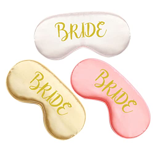 WRITWAA 3 Piezas gafas de antifaz para dormir de seda novia dama de honor obsequios de favores de fiesta nupcial antifaz para dormir mujer para dormir de niña