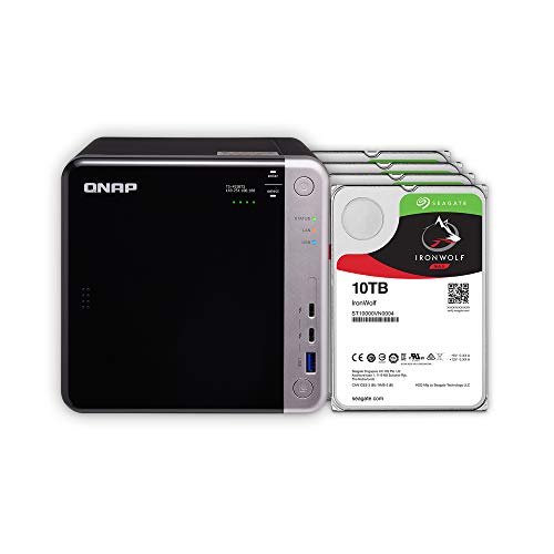 QNAP 4 Bay Thunderbolt 3 NAS with 30TB Storage Capacity, Preconfigured RAID 5 Seagate IronWolf Drives Bundle (TVS-453BT3-8G-410R-US) (TS-453BT3-8G-410R-US)