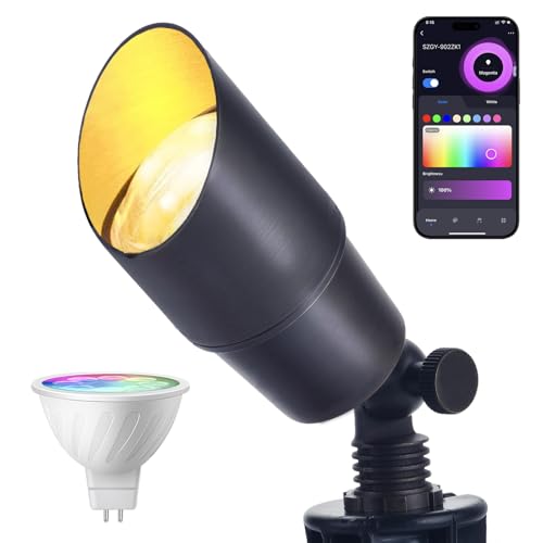 iYogaled RGB Low Voltage Landscape Lighting, Smart Landscape Spot Lights Outdoor, 12 Volt Color Changing Landscape Lights with Remote/APP/Voice Control, Outdoor Uplights for Garden Yard.