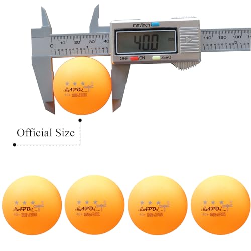 image for MAPOL 50- Pack Orange 3-Star Premium Ping Pong Balls Bulk,Advanced Tra