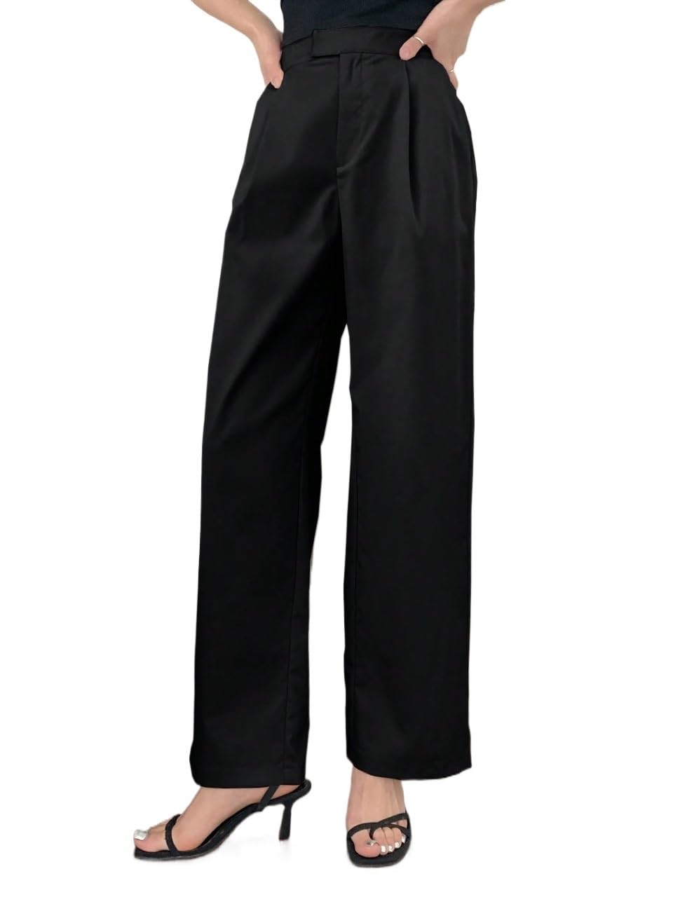 RAISER Womens Business Work Casual Pants Womens Straight Leg Pants With Side Pockets High Waist