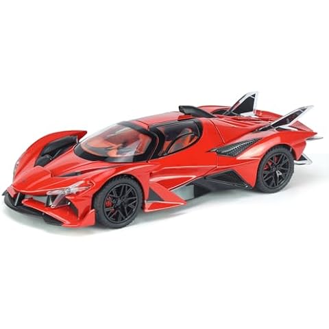 Toy Cars Apo Project EVO Model 1:24 Metal Diecast Car Toys with Light and Sound Pull Back Car for 3 4 5 6 7 Year Old Boys (Red) Cover