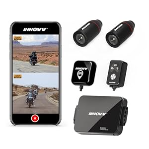 K3 Motorcycle Dash Cam Front and Rear with Real FHD 1080P@30FPS, Waterproof Motorcycle Camera, GPS, Wi-Fi, 24Hrs G-Sensor, Smart APP and Remote Control, Support 256G(SD card not included)