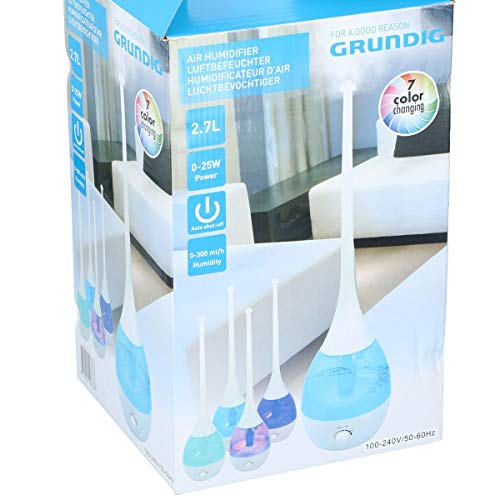 Luftbefeuchter LED farbwechsel Diffuser 230V 0-25W 2,7L Diffusor Vernebler