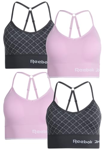 Reebok Women's Everyday Bras - 4 Pack Soft Stretch Seamless Performance Cross Back Strap Sports Bra for Women (Sizes: S-XL) - Main Image