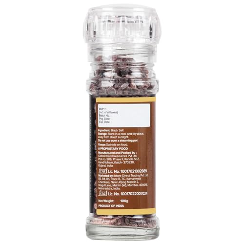 Image of Urban Platter Black Rock Salt Grinder, 100g (Sendha Namak | Easy to Grind | Free from Micro-Plastics | Pure & Natural | Rich in Natural Minerals)