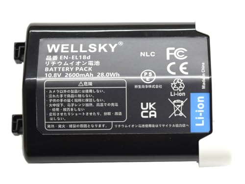 WELLSKY EN-EL18 互換バッテリー 3300mAh D4 D5 D6 Z9対応