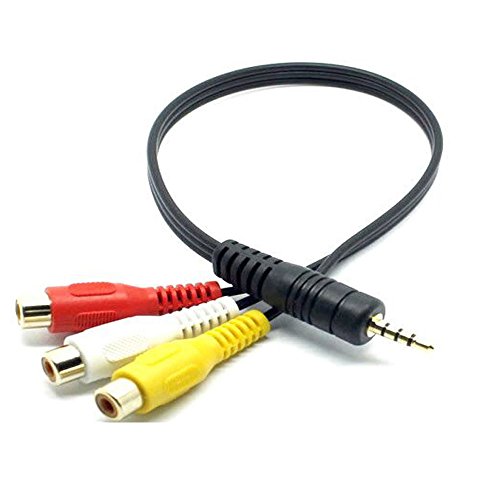 Caxico 3.5Mm To Triple Rca Audio/Video Av Female Composite Stereo Cable Splitter Adapter #TOP1