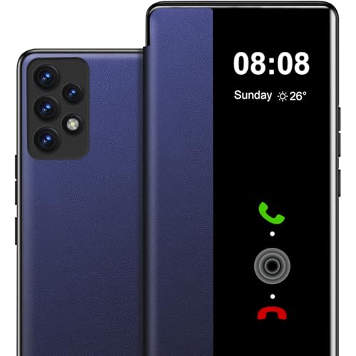 Étui rabat Samsung Galaxy A53 rigide bleu pour écran sans rayures