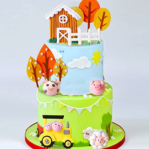 JeVenis Farm Animal Cake Decoration Sheep Cake Topper Farm Animal Birthday Decoration Cow Cake Decoration Pig Cake Topper for Farm Animal Baby Shower Birthday Party Decorations - Image 2