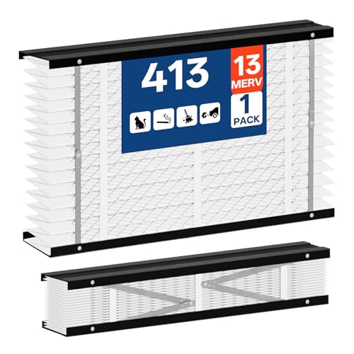 2 Pack 413 Replacement Air Filter MERV 13 HVAC Furnace Filter compatible with with AprilAire Models 4400 3410 2416 2410 1610 1410 Nominal Size: 16x25x4 Actual Size: 16.2x27.8x3.9