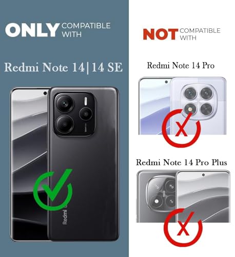 Image of Back Cover Case for Redmi Note 14 SE 5G | 360 Protection Mobile Phone Case Mag-Safe | Camera Protection | Redmi Note14 SE Back Cover /Redmi Note 14 SE 5+G - Black TPU+PC