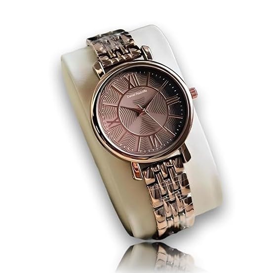 VELONO Women Analogue Wrist Watches for Women's & Girls&Miss&Ladies Diamond Studded Roman Dial Rosegold Colored Stylish Bracelet Strap Girls Watch Gift for Her