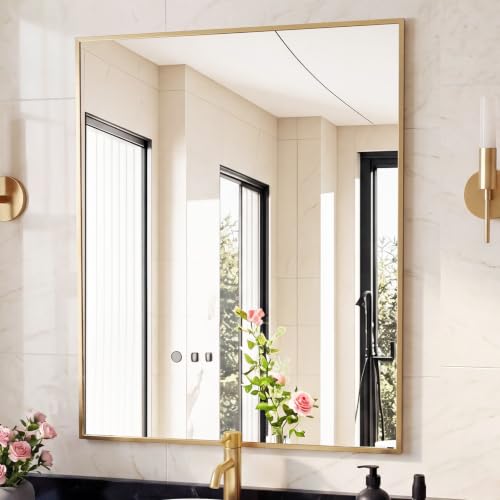 Image of Sweetcrispy Bathroom Mirror, 30 inch x 36 inch Rectangle Wall Mount Mirrors