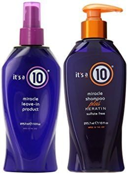 Bundle: It's a 10 Miracle Leave-In Product, 10 Ounce + It's a 10 Miracle Shampoo Plus Keratin, 10 Ounce by Beauty It Is