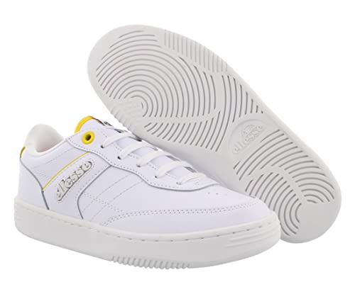 Ellesse Vinitziana 2.0 Leather Womens Shoes Size 9, Color: White/Fluro Yellow2