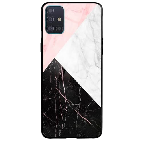 Image of COLORflow Back Cover Compatible with Samsung A71 | Beautiful Marble Black White Pink | Shockproof TPU Bumper Cover with Camera Protection Back Cover Compatible with Samsung Galaxy A71