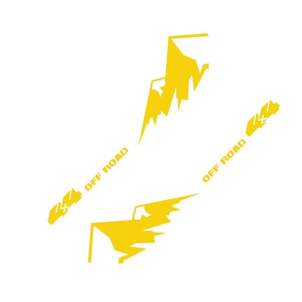 Auto Accessory Mountain Styling Car Body Side Vinyl Decals PVC Stickers Auto Tuning Decoration Accessories(Glossy Yellow)