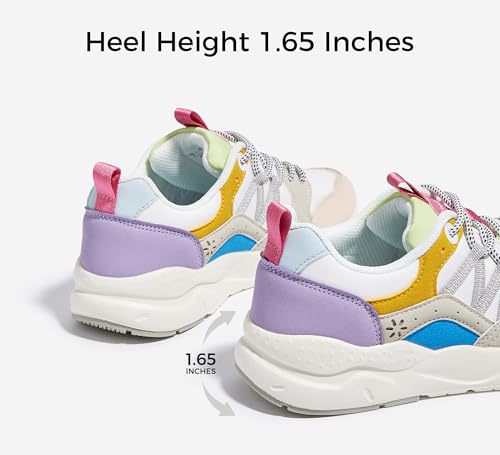 LUCKY STEP Women's Platform Fashion Sneakers Classic Casual Walking Shoes Running Trendy Travel Tennis Colorful Footwear4