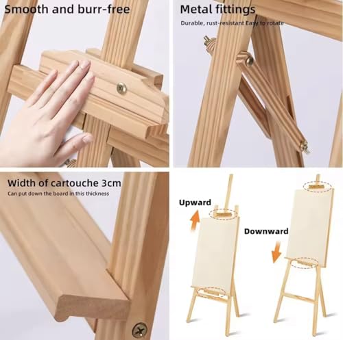 Image of Buzz Cool Wooden Easel Stand | 5 Feet Canvas Painting Stand for Artists | Easel Stand for Painting, Decoration and Display | Photo Sun Board Standee (150 cm)