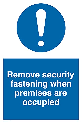 Pack of five - Remove Security When Occupied Sign - 100x150mm - A6P, 100 x 150 mm