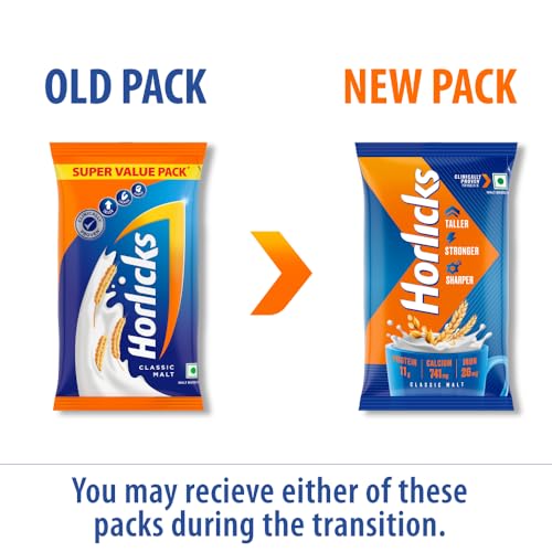 Image of Horlicks Health & Nutrition Drink for Kids, 1kg Jar | Classic Malt Flavor | Supports Immunity & Holistic Growth | Health Mix Powder & Horlicks Classic Malt Standard 400 /450gm Pouch (weight may vary)