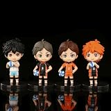 BRALEM Haikyuu Figura de Acción, Asahi Azumane Shoyo Hinata Anime Figura Modelo PVC Personaje de Anime Adornos Regalo 4PCS