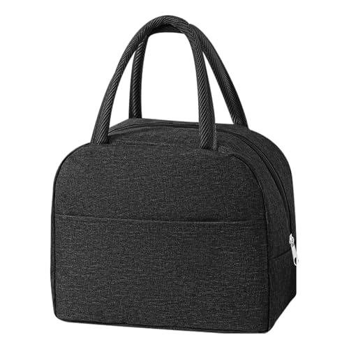 Fousenuk 6L Bolsa Termica Porta Alimentos, Nevera Portatil Pequeña, Bolso con Aislamiento Térmico, Bolsa Isotérmica Impermeable, Lunch Bag, para Hombre Mujere Niño Escuela Oficina Picnic (Negro)