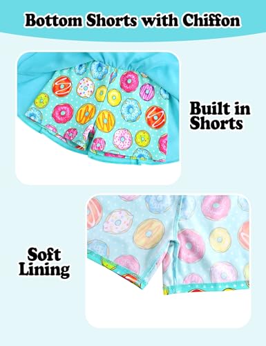 Image of Girls Swimsuit One Piece Bathing Suit Sleeveless Swimwear Matching Skirts for Toddler Kids Swim Surfing