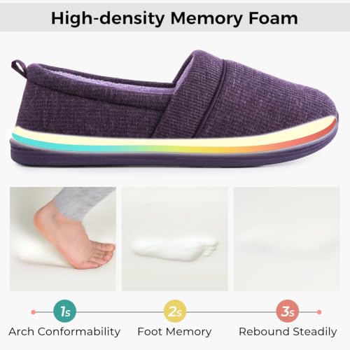 Image of HomeTop Women's Comfy Loafer Slippers Memory Foam Non-slip House Shoes
