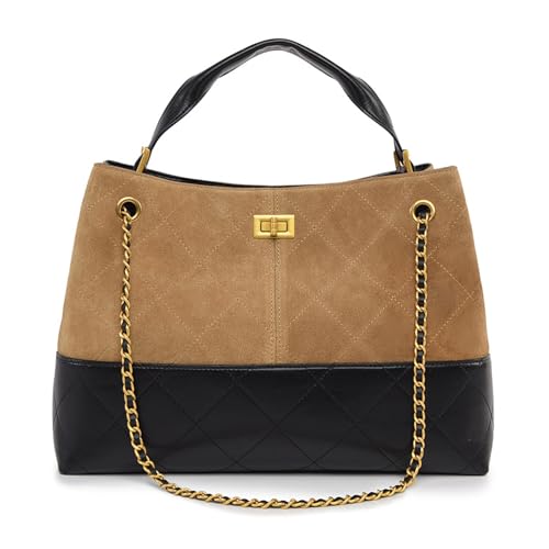 Bolso Tote Hobo de Cuero con Asa y Cadena miniatura 1