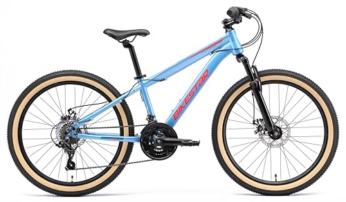 Miniatura 2 de Bikestar Bicicleta De Montaña Juvenil 24 Pulgadas De 8 Años Bici Niños Cambio Shimano De 21 Velocidades, Freno De Disco, Horquilla De Suspensión Azul