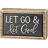 Primitives by kathy 108308 let go let god box sign mini white  urban country home decor