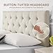 Howjoe Linen Fabric Upholstered Headboard Queen Size, Modern Diamond Tufting Solid Wood Queen Headboard Only, Adjustable Height from 37” to 51” Head Board, Bed Frame or Wall Mount Headboards, Beige