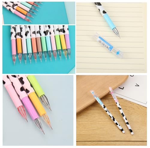 12 bolígrafos de gel con tinta multicolor diseño vaca kawaii miniatura 2