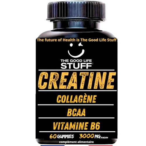 Creatine Monohydrate Gummies 3g/Collagene Marin/Musculation Pre W...